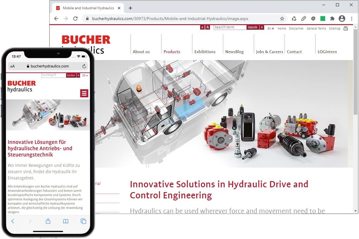 Logo: Webseite Bucher-Hydraulics